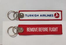 Porte Clé Brodé Avion Flamme