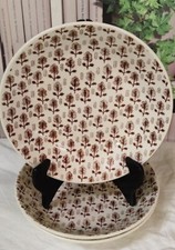 3 Assiettes Creuses Gien Modèle Arbre Brun