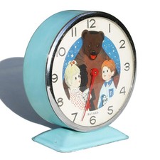 Réveil mécanique Bayard France vintage / Nounours - Nicolas - Pimprenelle