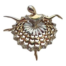 Vintage Signed BOUCHER 3052 "Prima Ballerina" Ballet of Jewels Dancer Brooch 
