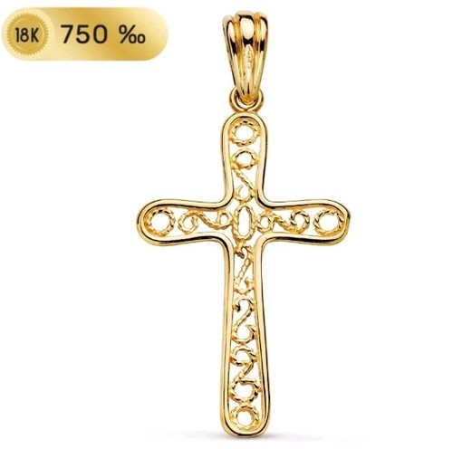 Pendentif 18k 750 mls croix - or,