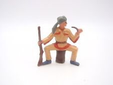 STARLUX - SEATED TRAPPER SMOKING PIPE - 1972 - NO. AD34 - 1/32 - ANTIQUE -