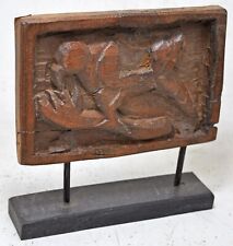 Antique Wooden Oiseau Sculpture Panneau Plaque Original Vieux Main Sculpté