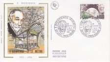 Enveloppe 1er jour Métro Fulgence Bienvenüe et le Métro 1987 Soie FDC 1