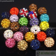 Wholesale 40 Czech Crystal Rhinestones Pave Clay Round Disco Ball Spacer Beads