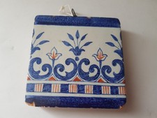 CARREAU EN TERRE CUITE EMAILLEE ANCIEN JULES LOEBNITZ PARIS NH