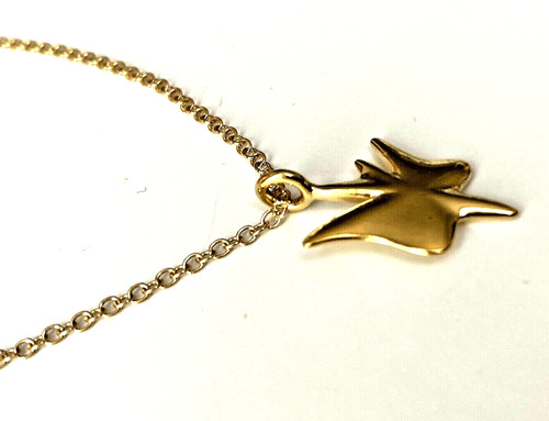 Collier doré oiseau - collier, ou