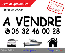 Autocolant sticker A vendre + numéro voiture moto bateau maison