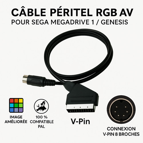 Câble péritel rgb scart - câble,