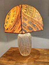 Large 1980s Crystal Foot Lamp/Vase/Dayshade Handmade Unique Piece