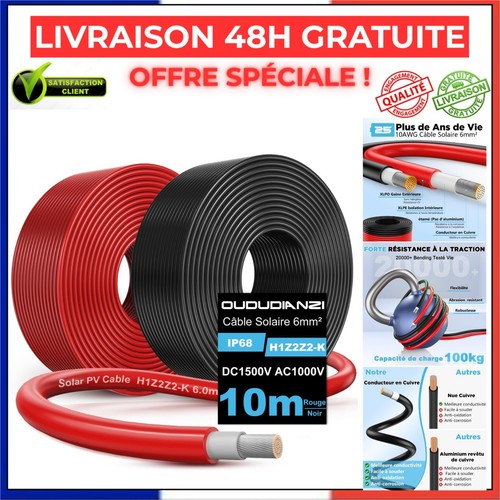 Câble solaire 6mm h1z2z2 - 6mm², h1z2z2-k
