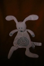 Doudou Semi Plat Zara Skhuaban Difrax Lapin Banc Spirale Turquoise Etat Neuf