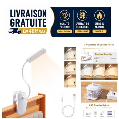 Lampe bureau pince led - lampe,