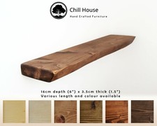 Étagère flottante rustique Waney Edge / Live Edge bois chêne massif épais 6 x...