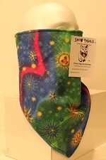 Windproof Fleece sun and stars bandana mask scarf fierce face protection copd