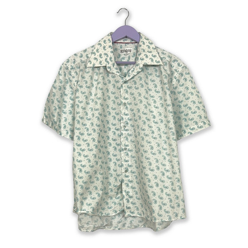 Chemise vintage bleu blanc - bleu,