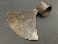 Vintage Ancien Main Forgé Rustique Repasser Hache Hachette / Tête Bois Coupeur D