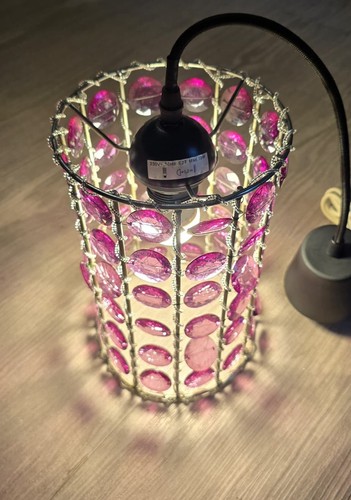 Lampe suspension cristal rose - cristal,