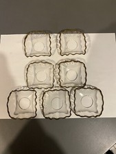 Lot 5 anciennes bobèches de lustre appliques bougeoir verre liseré doré vintage