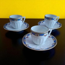 Lot 3 tasses espresso Lamotte Limoges Art Déco – Blue Floral Gilt