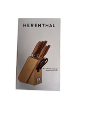 Set de couteaux Herenthal – Bloc en bois 7 pièces (cuisine, inox, professionnel)