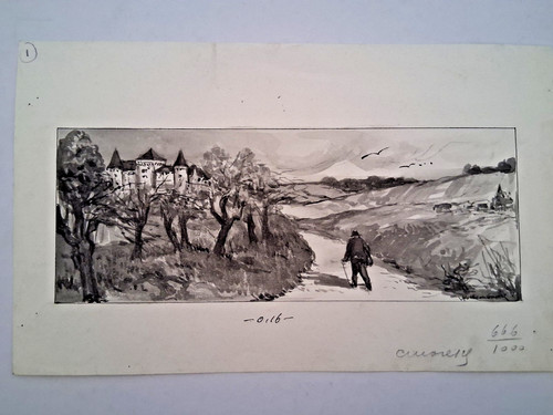 Dessin original signé - , v