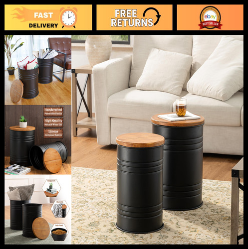 Rustic end table set - rustic,
