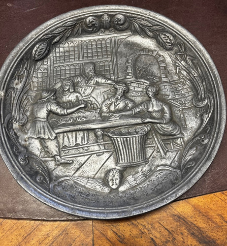 Judaica assiette étain - judaica,,