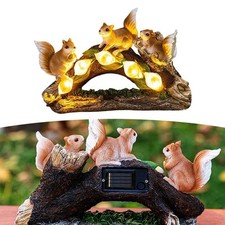 Statues d'??cureuil ??clair??es solaires en r??sine d??cor ext??rieur mignonnes