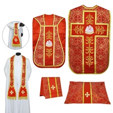Nouveau vêtement de violon métallisé rouge romain chasuble ensemble de 5...