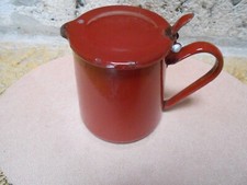 Pichet Pot avec couvercle Vintage  en tôle émaillée