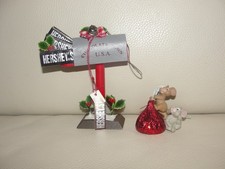 2 Hershey kisses  1998 Hallmart & Mail Box ornaments chocolates Kurt Adler 1985
