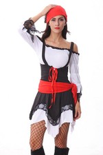 PIRATE CARAIBES SEXY FEMME COSTUME DéGUISEMENT ADULTE DRESS 36 38 CORSAIRE WOMAN