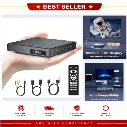 Lecteur dvd hdmi 1080p - lecteur,