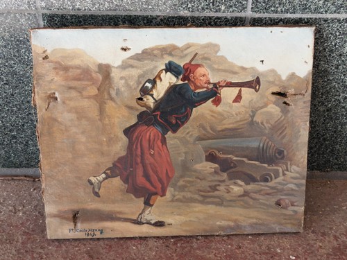 Tableau ancien xixe signé - signé, et