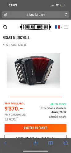 Accordéon chromatique fisart - accordéon,