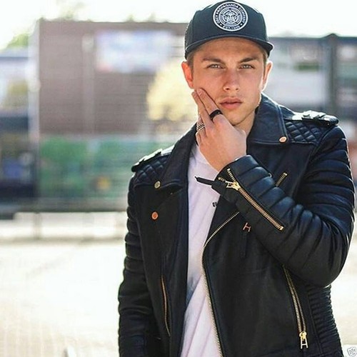 Blouson motard noir coupe - de,