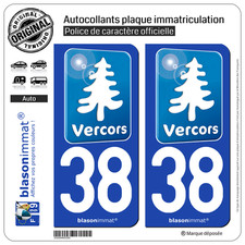 2 Stickers autocollant plaque