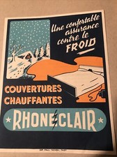 RHONECLAIR HEATED BLANKETS ADVERTISING ADVERTISING PUB 21x16 approx
