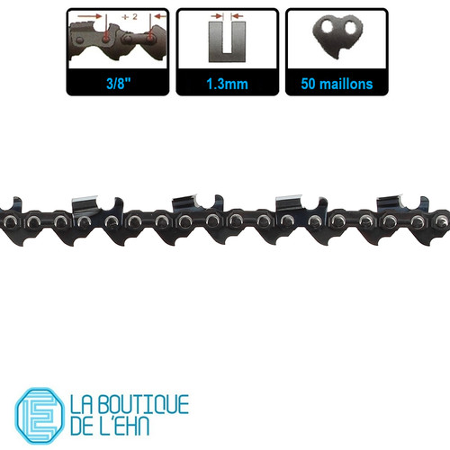 Chaîne 3mm 50 - 3/8", 1.3mm