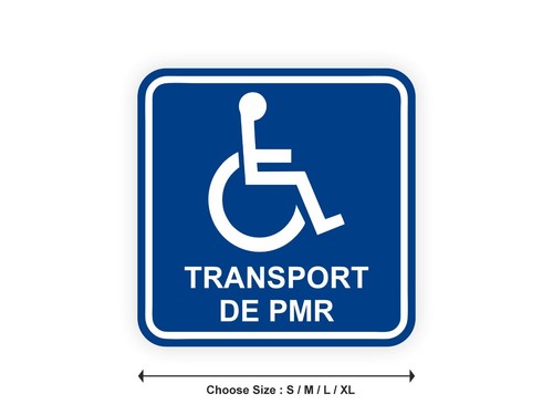 Sticker panneau transport pmr - sticker,