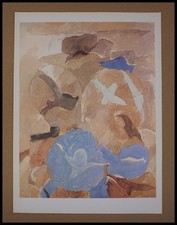 Georges BRAQUE : Ciel et oiseaux, lithographie 1967
