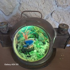 Ancien compas marine lampe aquarium jules verne curiosité