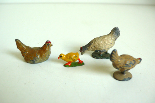 Sujet ferme poules métal - ferme,