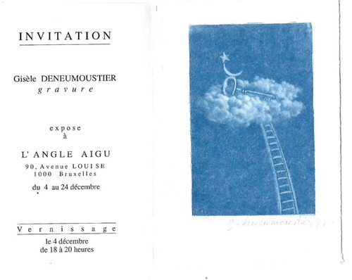 Lithographie numérotée bleue