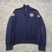 GAASTRA St. Barthelemy 1/4 Zip Cotton Button Up Sweater Patches France Sailing