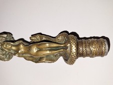 seau bronze art déco déesse nue avec serpent