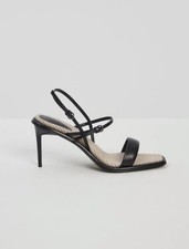 ?Max Mara Genuine Leather Rafia Stiletto Heel Sandals 41EU Leather Sandals