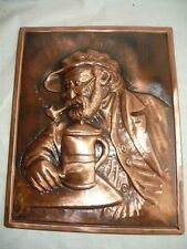 Hand Printed Copper Decorative Panel With Old