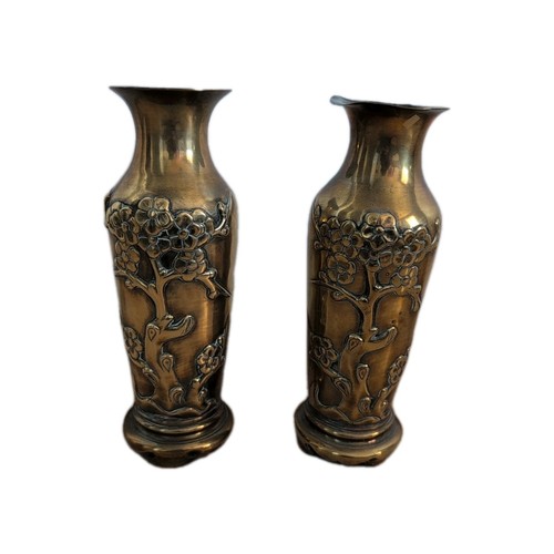Paire anciens vases - en, laiton